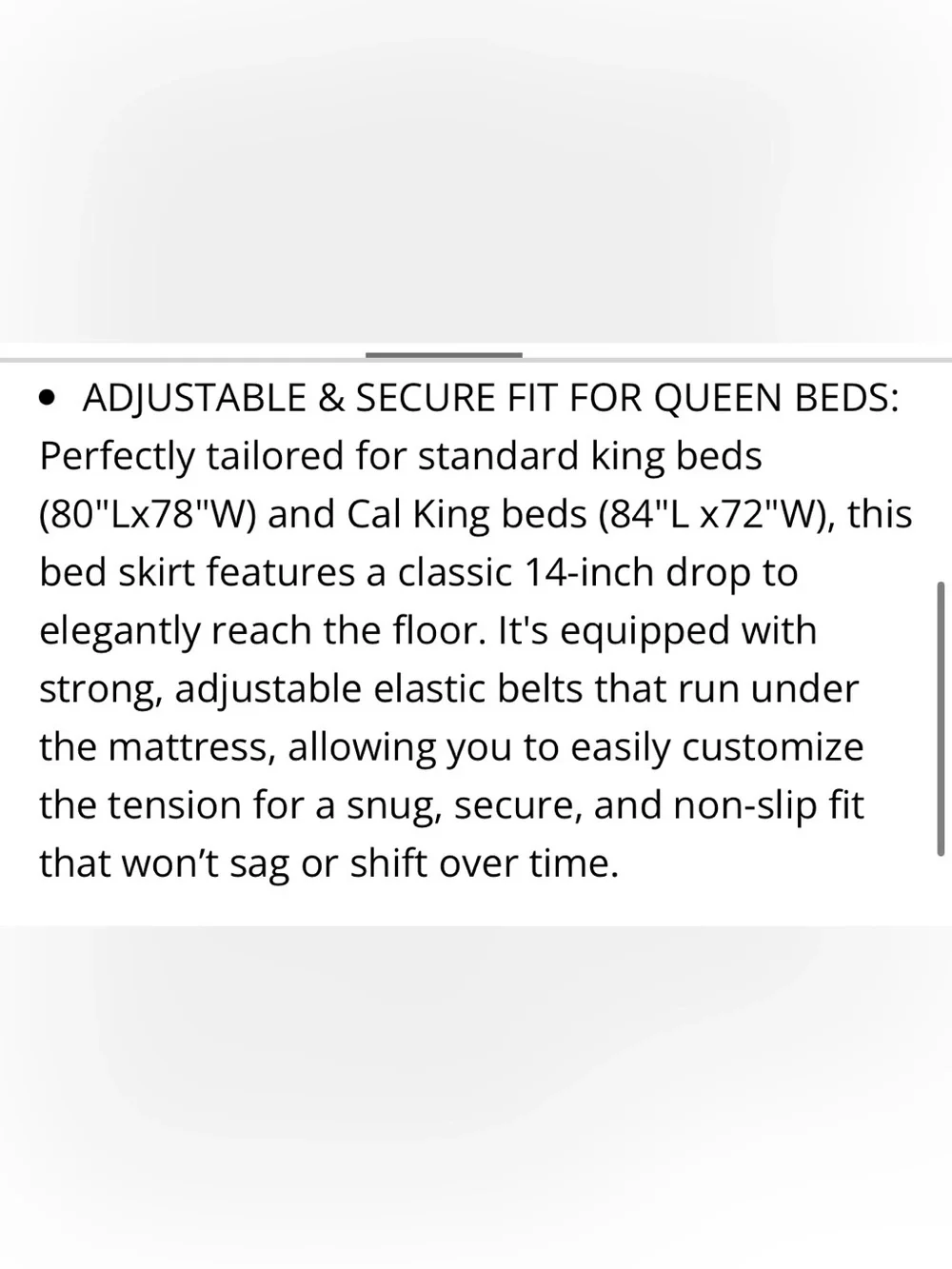 KING Bed Skirt Dust Ruffle Split Corner 14” Drop 100% Microfiber - SILVER GRAY